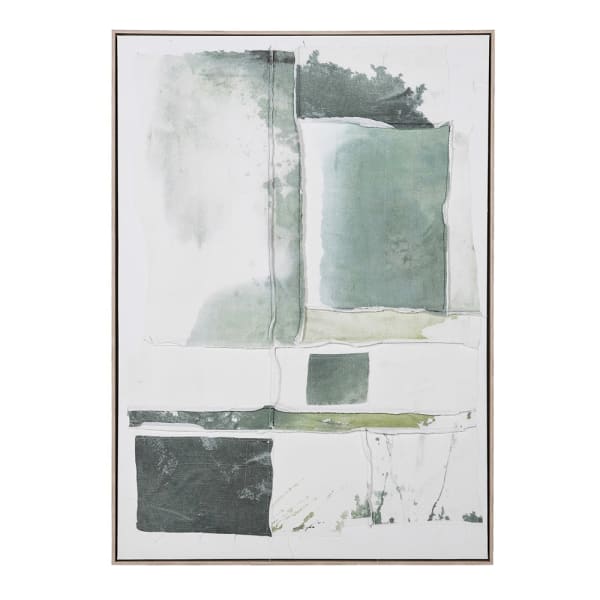 Green and Cream Abstract Textured Canvas