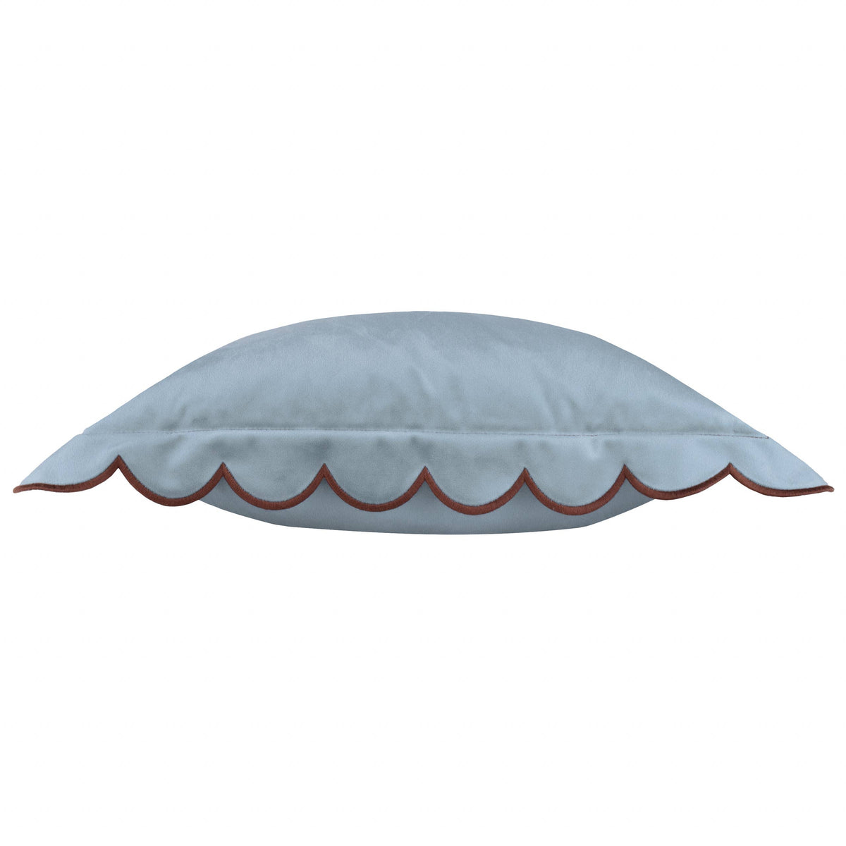 Lil Scallop Velvet Cushion Blue/Brown: Blue/Brown / Cover Only / 45 x 45cm