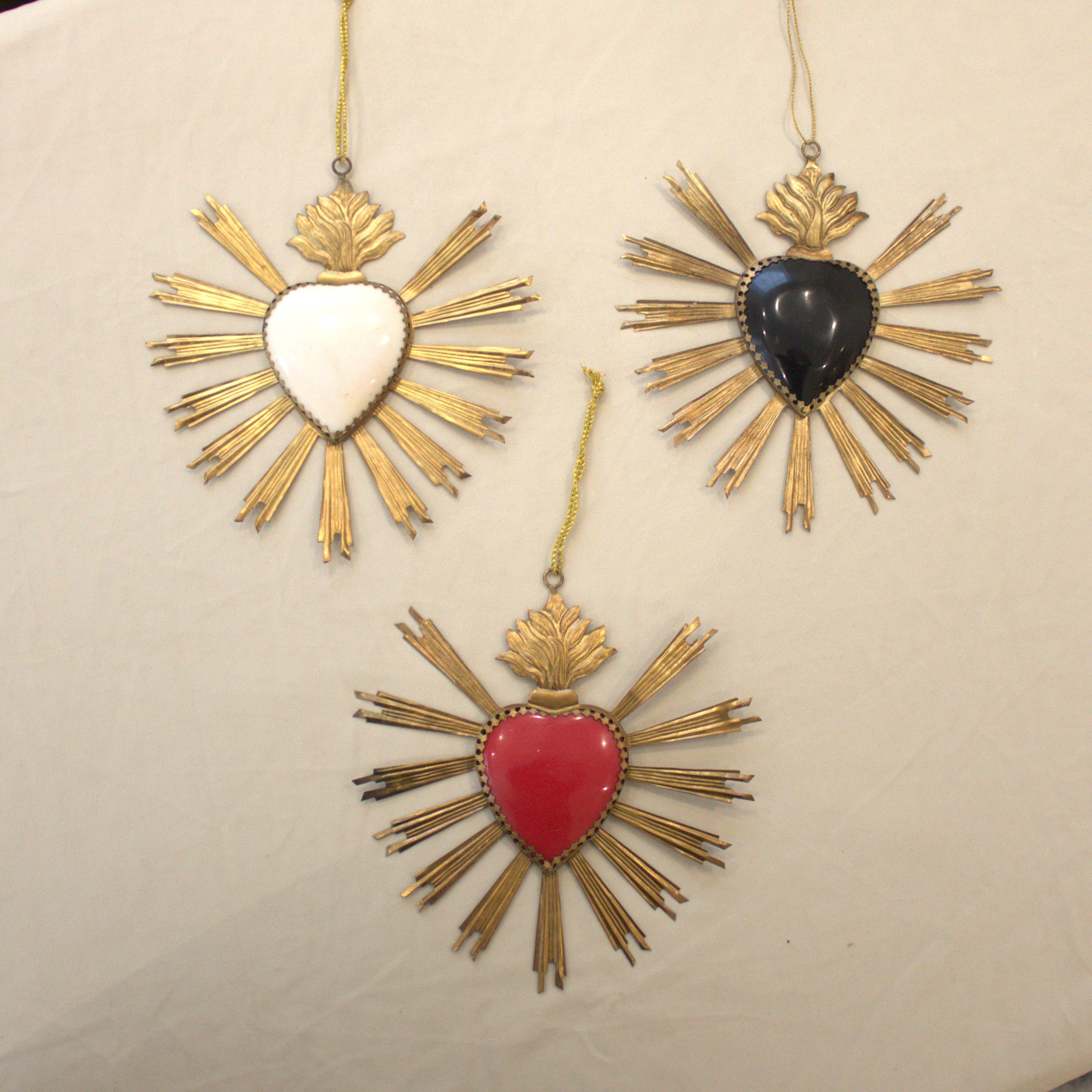 Red& Gold Sacred Heart Hanging Ornament