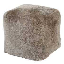 Taupe colour Sheepskin Pouffe