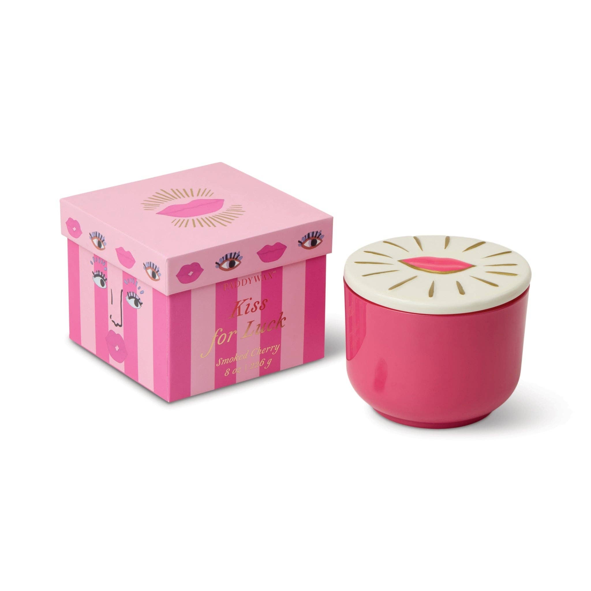 Paddywax Charmed Glass Candle Lips - Smoked Cherry