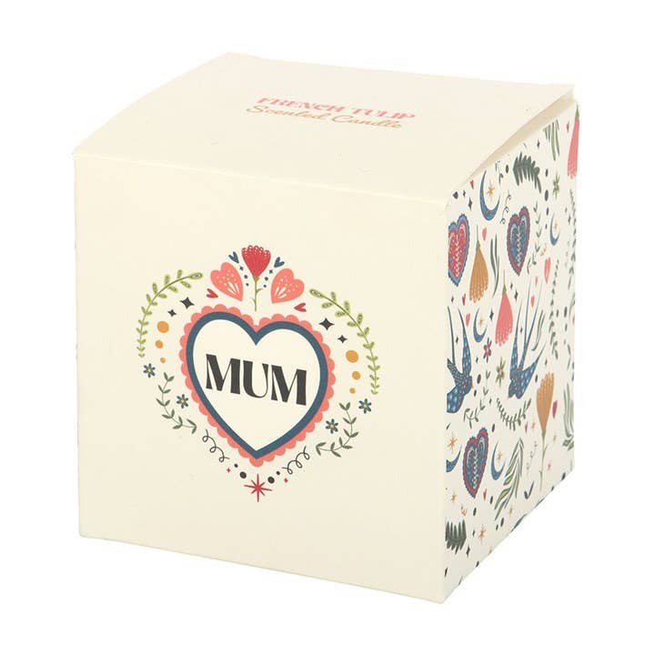 Mum Folk Heart French Tulip Mother's Day Candle