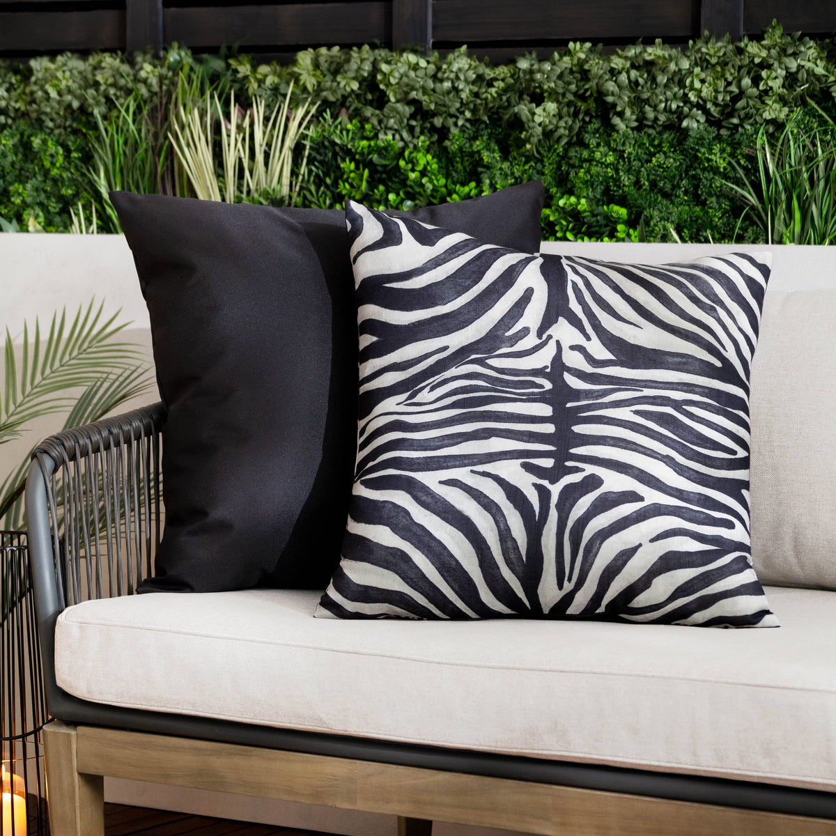 Leopardis Zebra Woven Outdoor Cushion Multicolour: Multicolour / Cover Only / 59 x 59cm