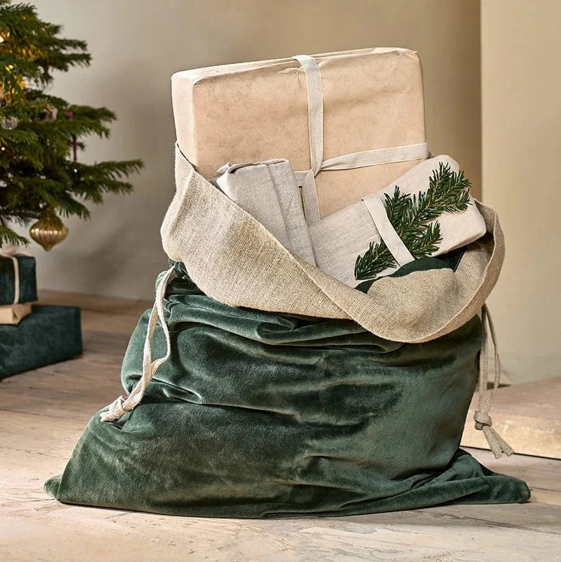 Karru Cotton Velvet Sack - Forest Green