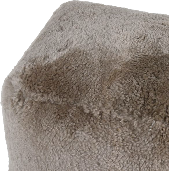 Taupe colour Sheepskin Pouffe